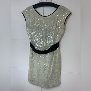 Sequin polar white party dress